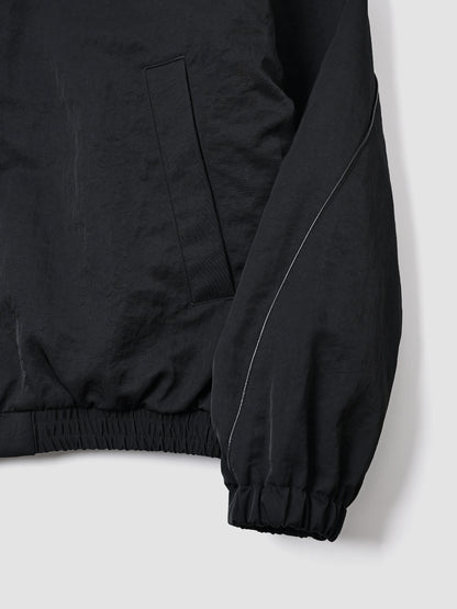 Antwort / LEATHER PIPED BOMBER JACKET -BLACK