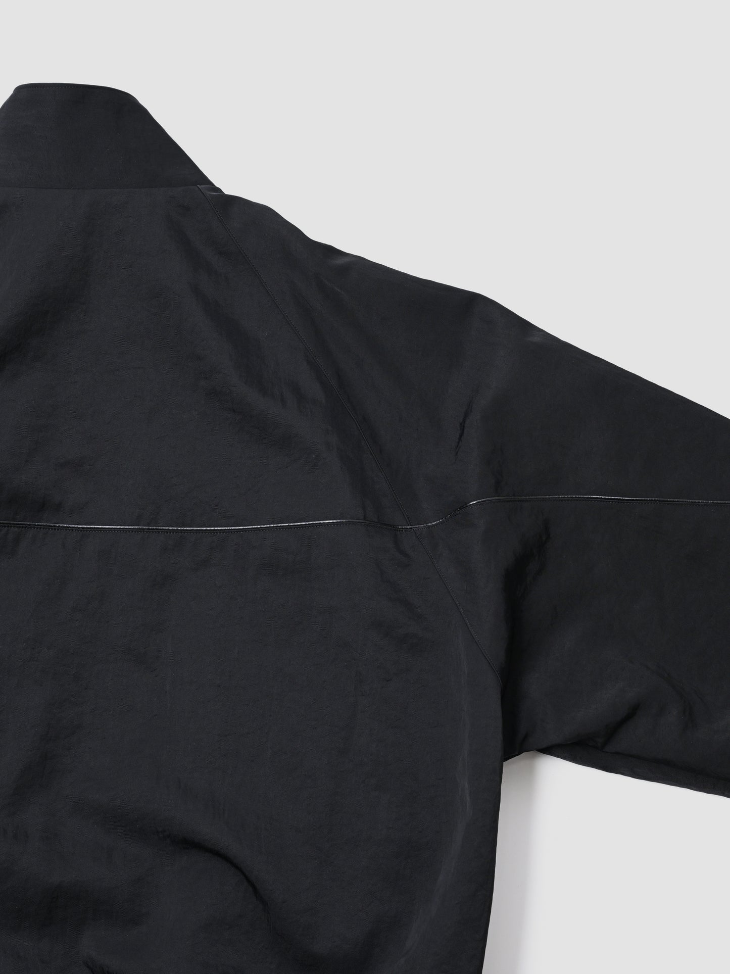 Antwort / LEATHER PIPED BOMBER JACKET -BLACK