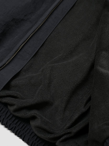 Antwort / LEATHER PIPED BOMBER JACKET -BLACK