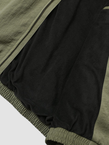 Antwort / LEATHER PIPED BOMBER JACKET -GREEN