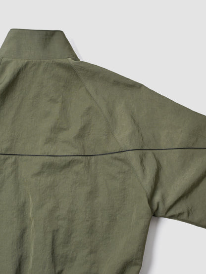 Antwort / LEATHER PIPED BOMBER JACKET -GREEN