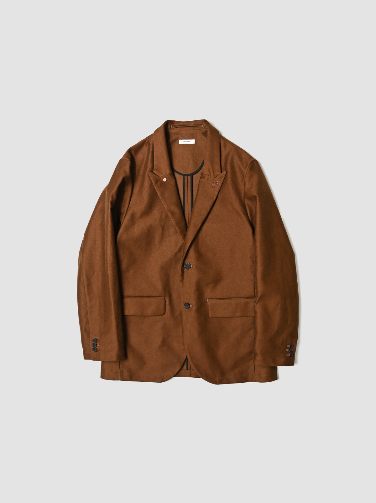 WHOWHAT / MOLE SKIN TAILORED JACKET -BROWN