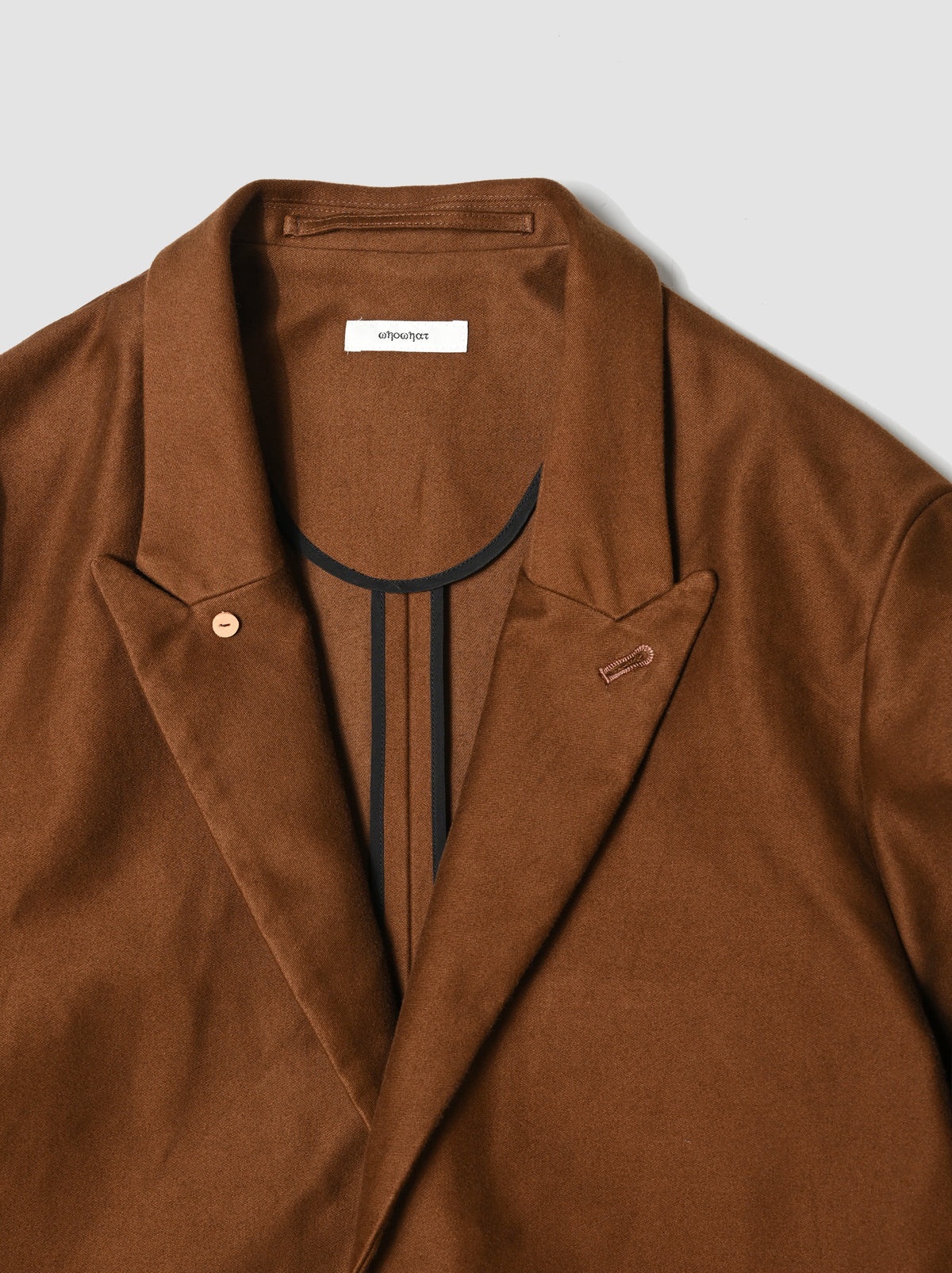 WHOWHAT / MOLE SKIN TAILORED JACKET -BROWN