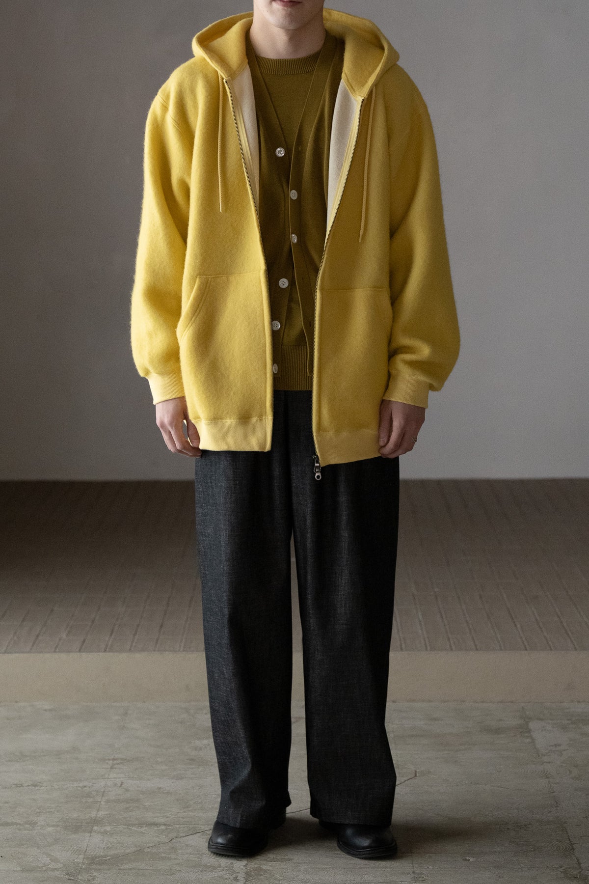 WHOWHAT / ex.WOOL×COTTON FOODIE -YELLOW