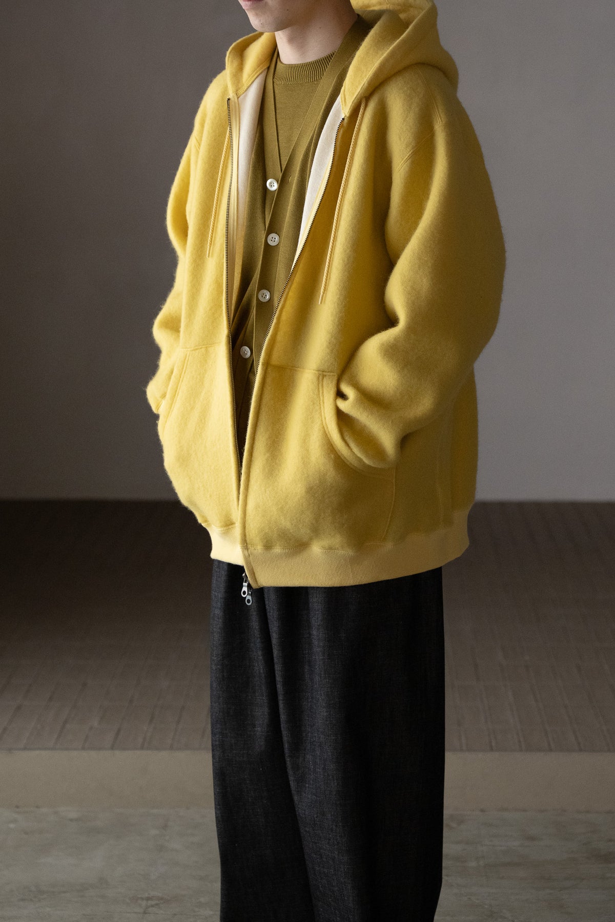 WHOWHAT / ex.WOOL×COTTON FOODIE -YELLOW