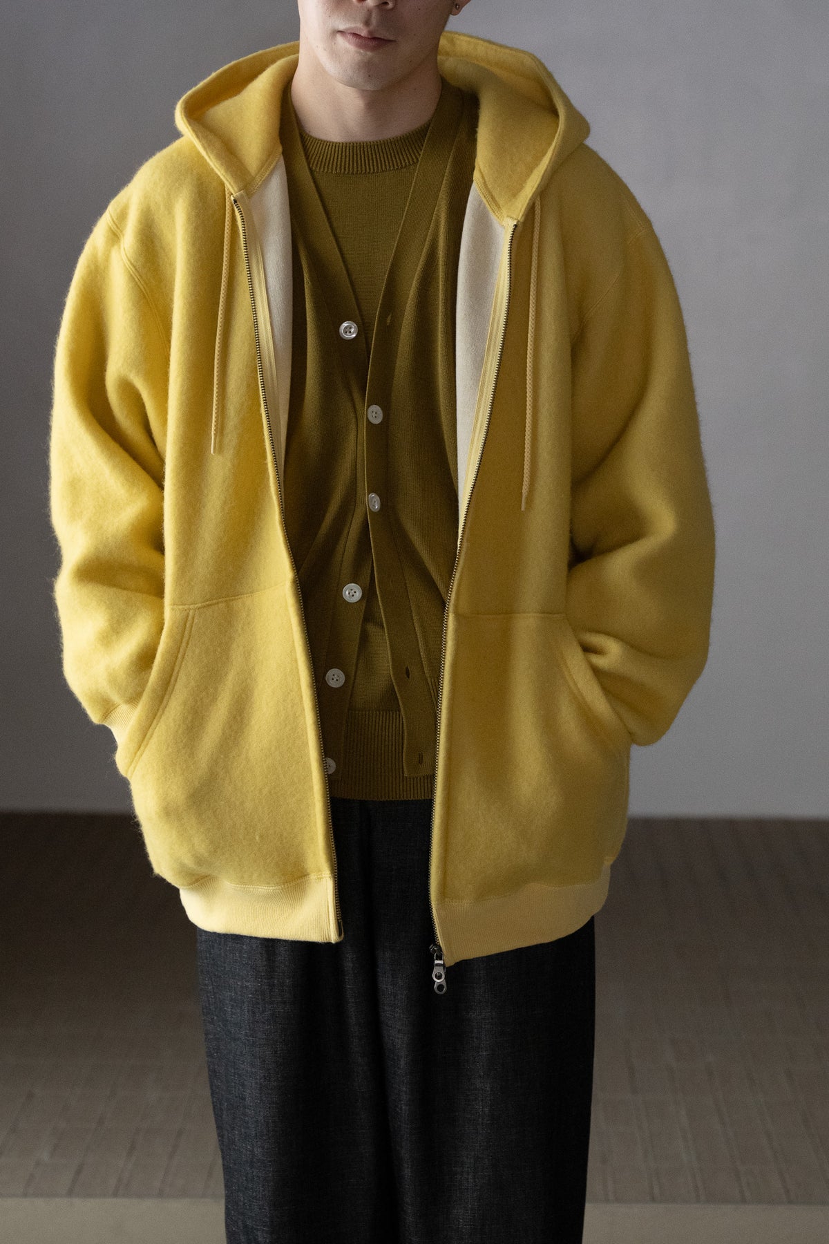 WHOWHAT / ex.WOOL×COTTON FOODIE -YELLOW