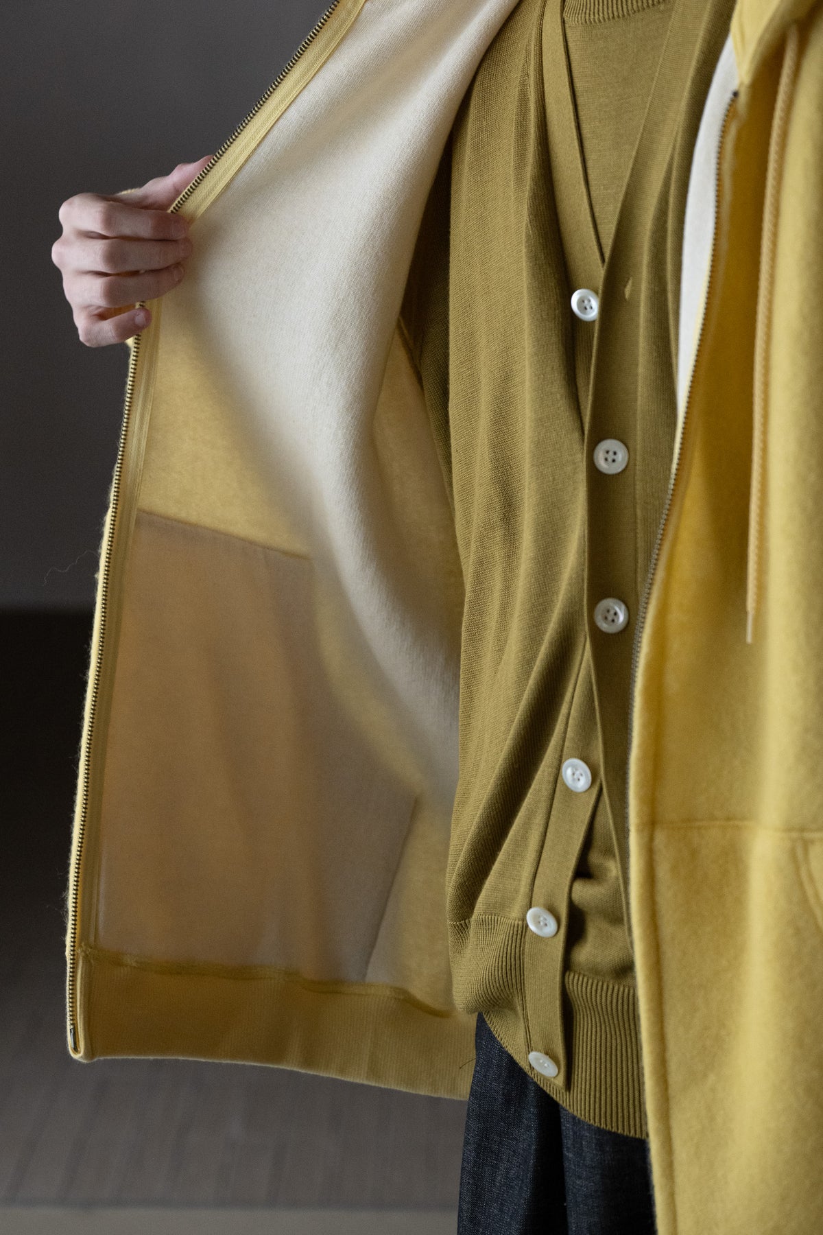 WHOWHAT / ex.WOOL×COTTON FOODIE -YELLOW