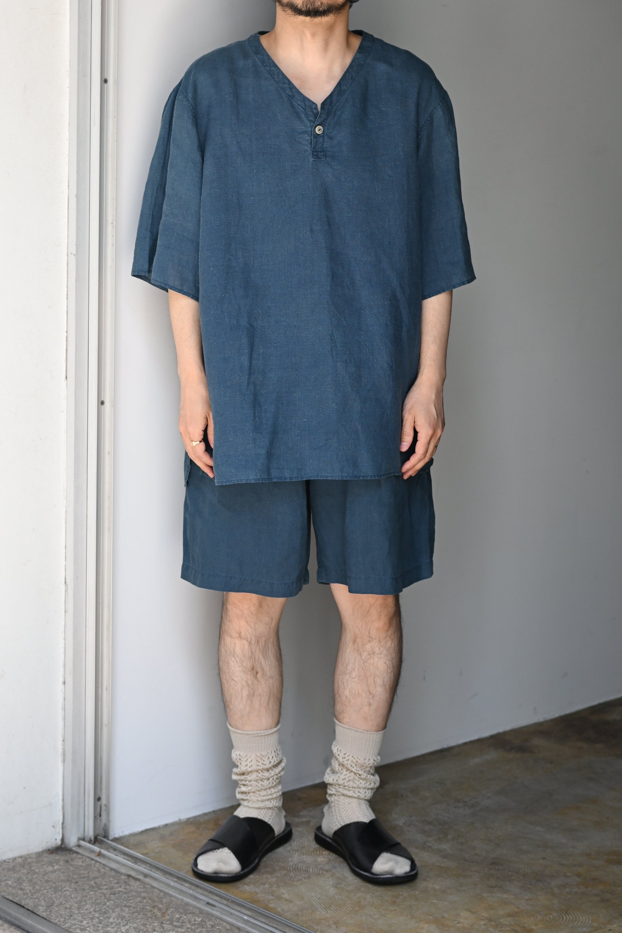 MITTAN / PT-142C 大麻ショート 高密度(草木染) -藍×胡桃 – and father
