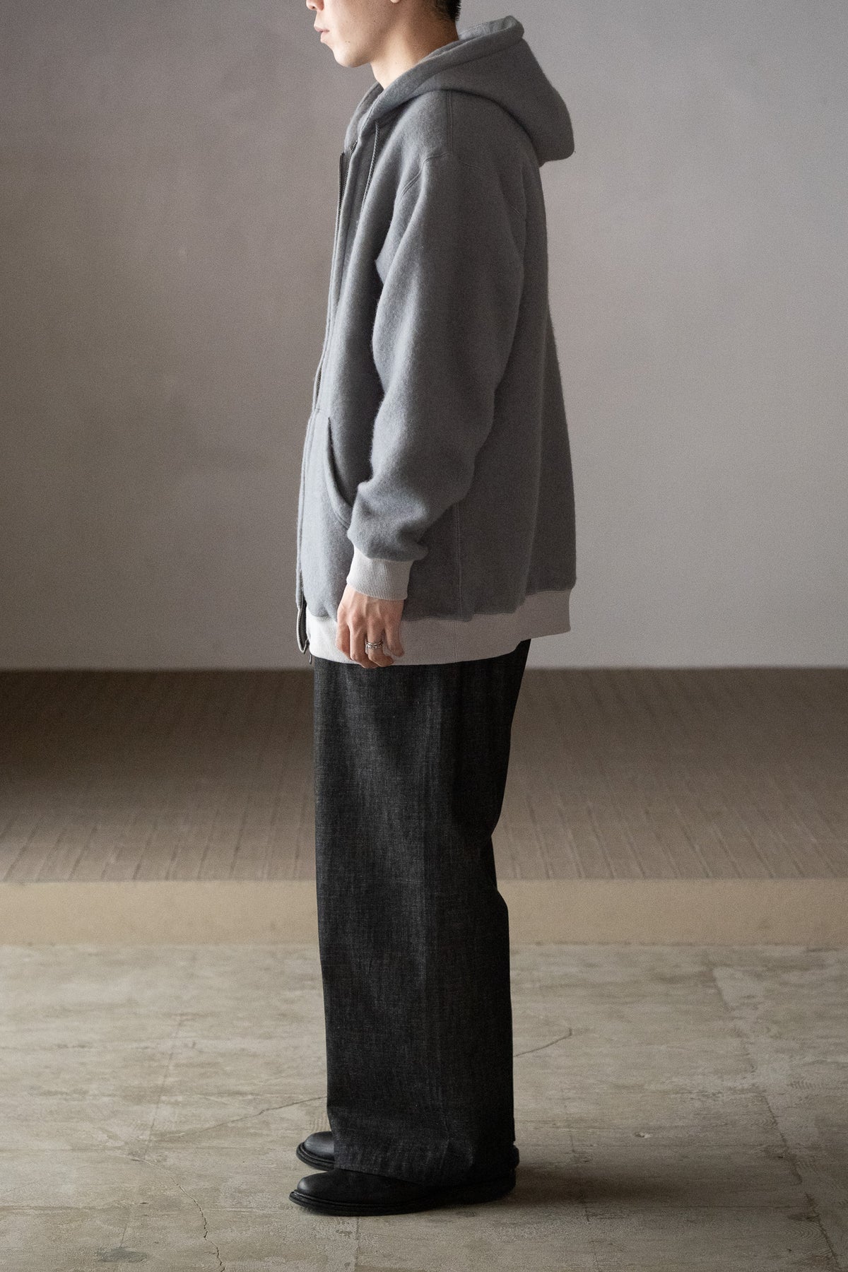 WHOWHAT / WOOL×COTTON FOODIE -GRAY