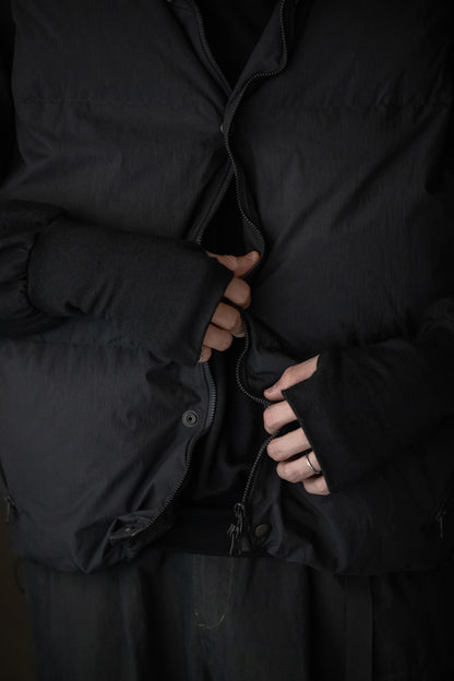 barbell object / exclusive / down vest -BLACK