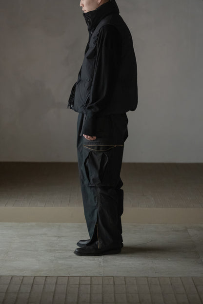 barbell object / exclusive / down vest -BLACK