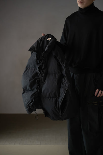 barbell object / exclusive / down vest -BLACK