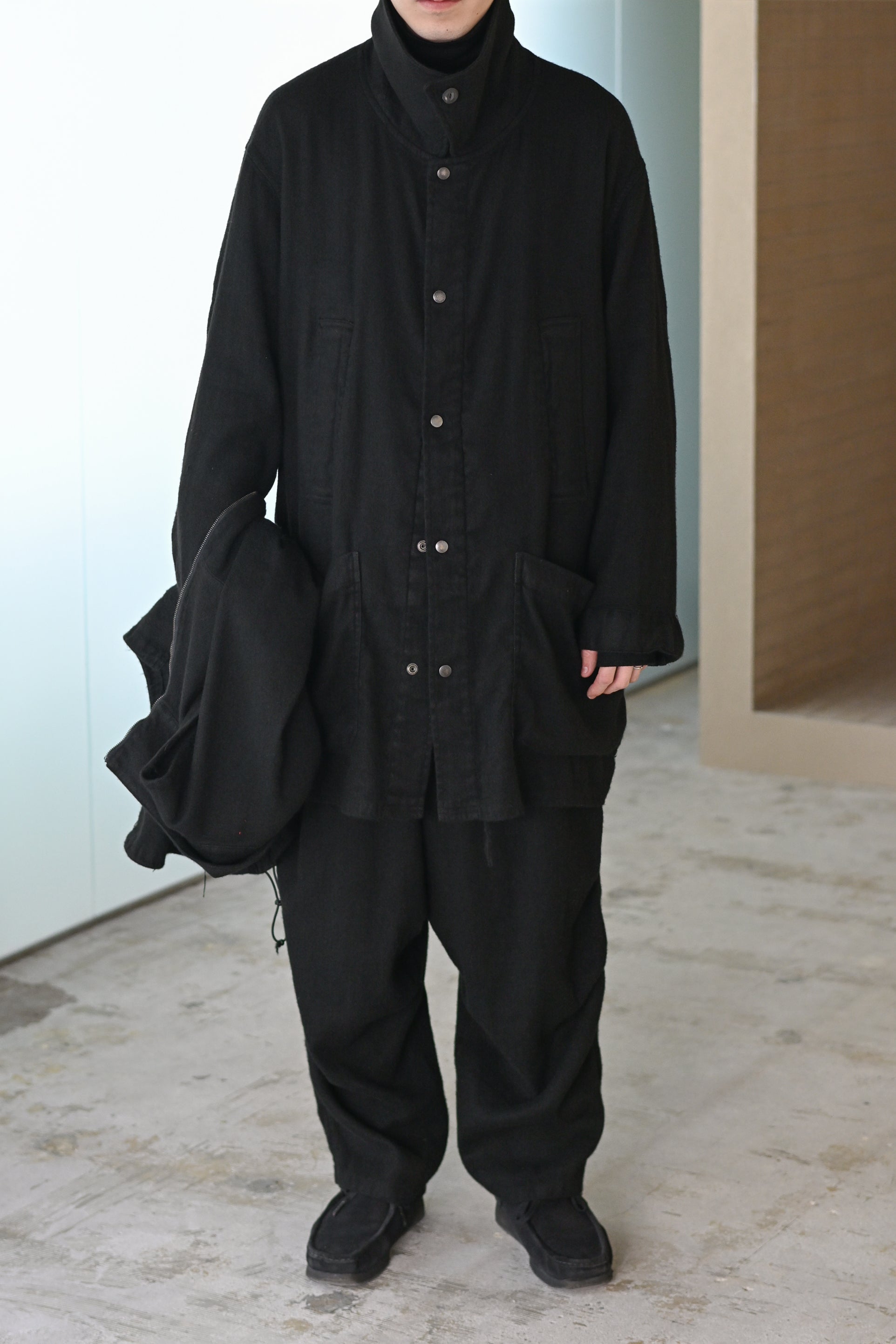 barbell object / flower fl coat -BLACK – and father