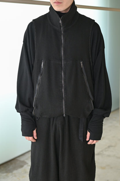 barbell object / flower vest -BLACK