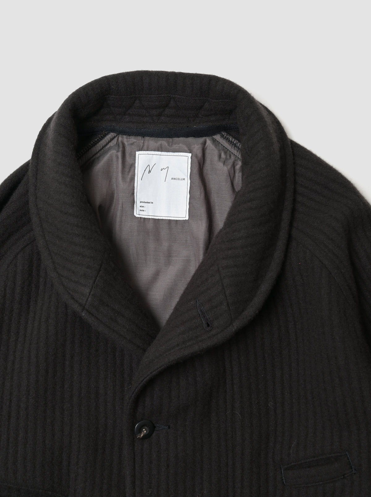 ANCELLM / 140's WOOL PIQUE WORK JACKET -BLACK