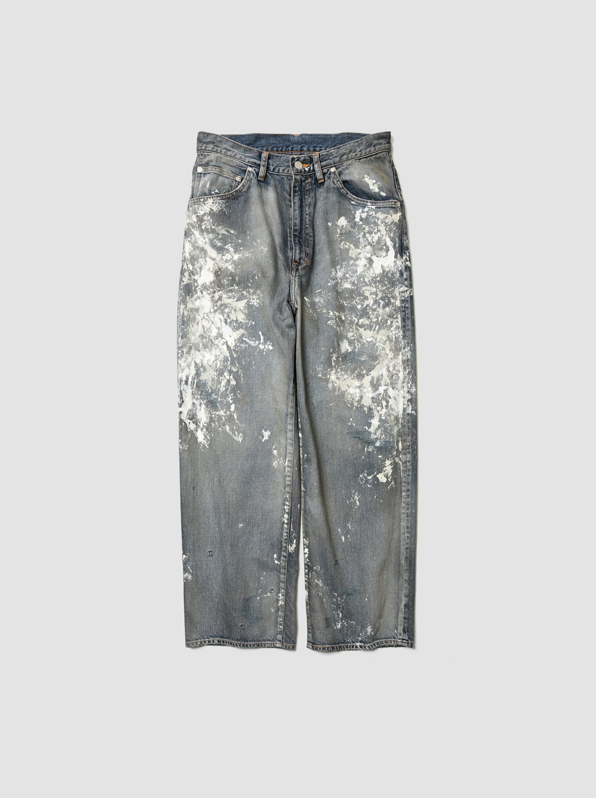 ANCELLM / #08 PAINTED MIDDLE STRAIGHT 5P DENIM PANTS -INDIGO