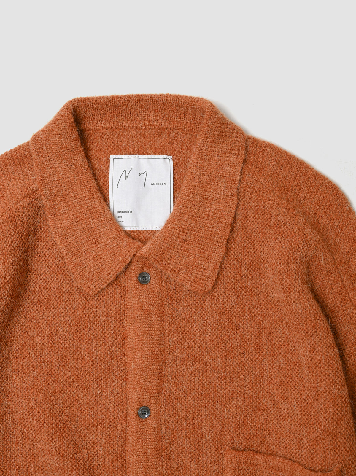 ANCELLM / KNIT SHIRT -CAMEL