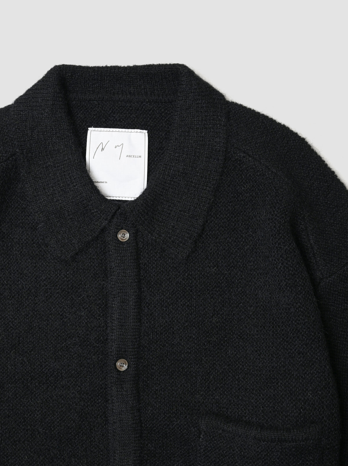 ANCELLM / KNIT SHIRT -BLACK