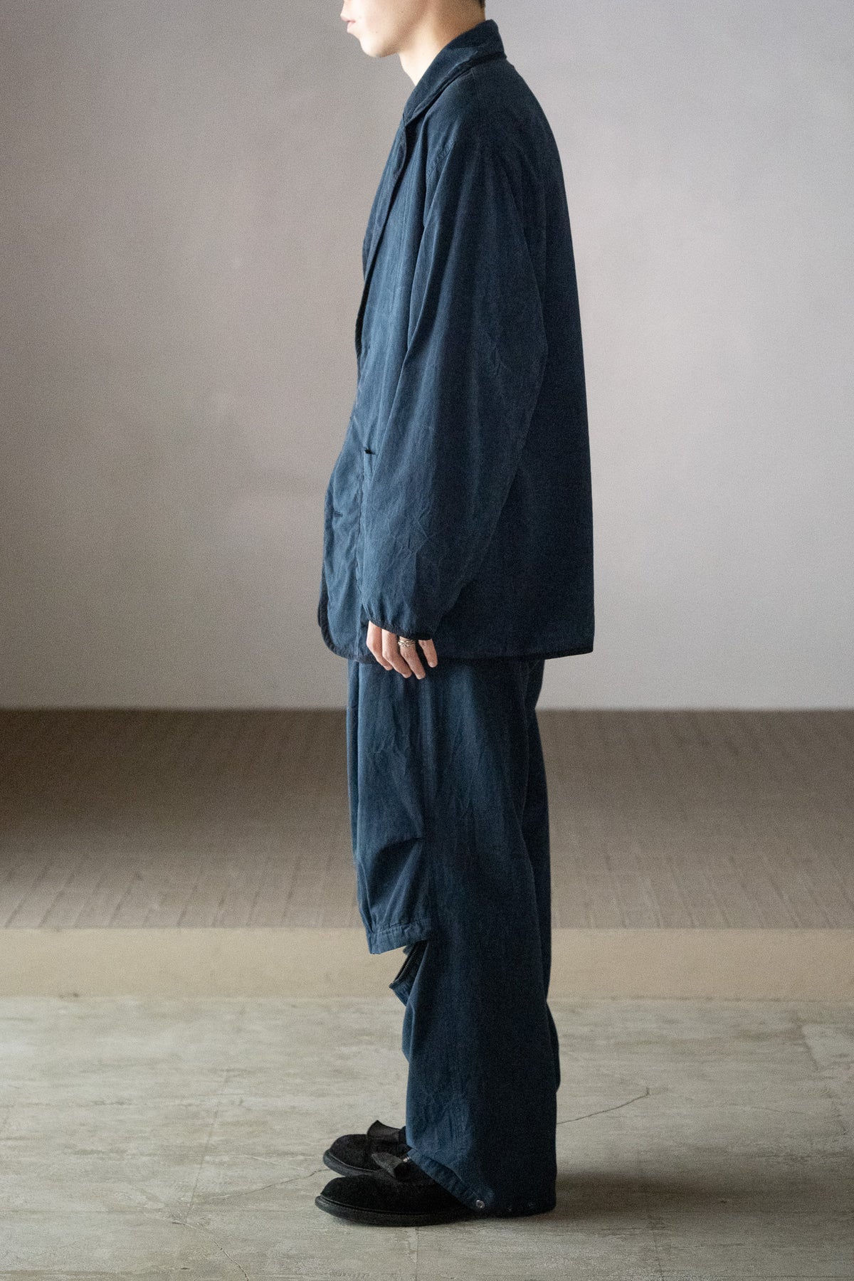 barbell object / piping jkt -NAVY