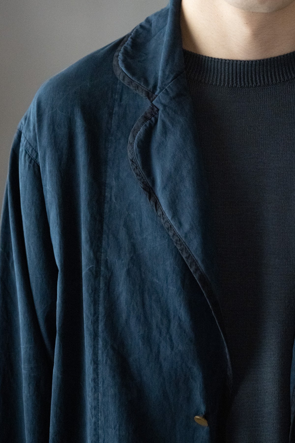 barbell object / piping jkt -NAVY