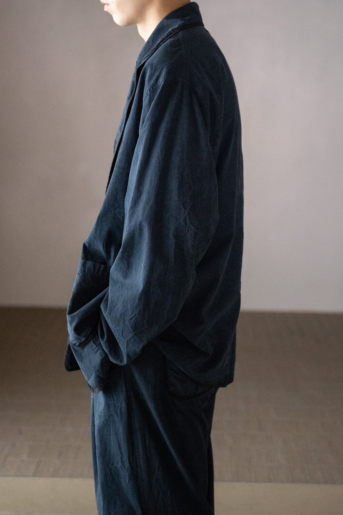 barbell object / piping jkt -NAVY