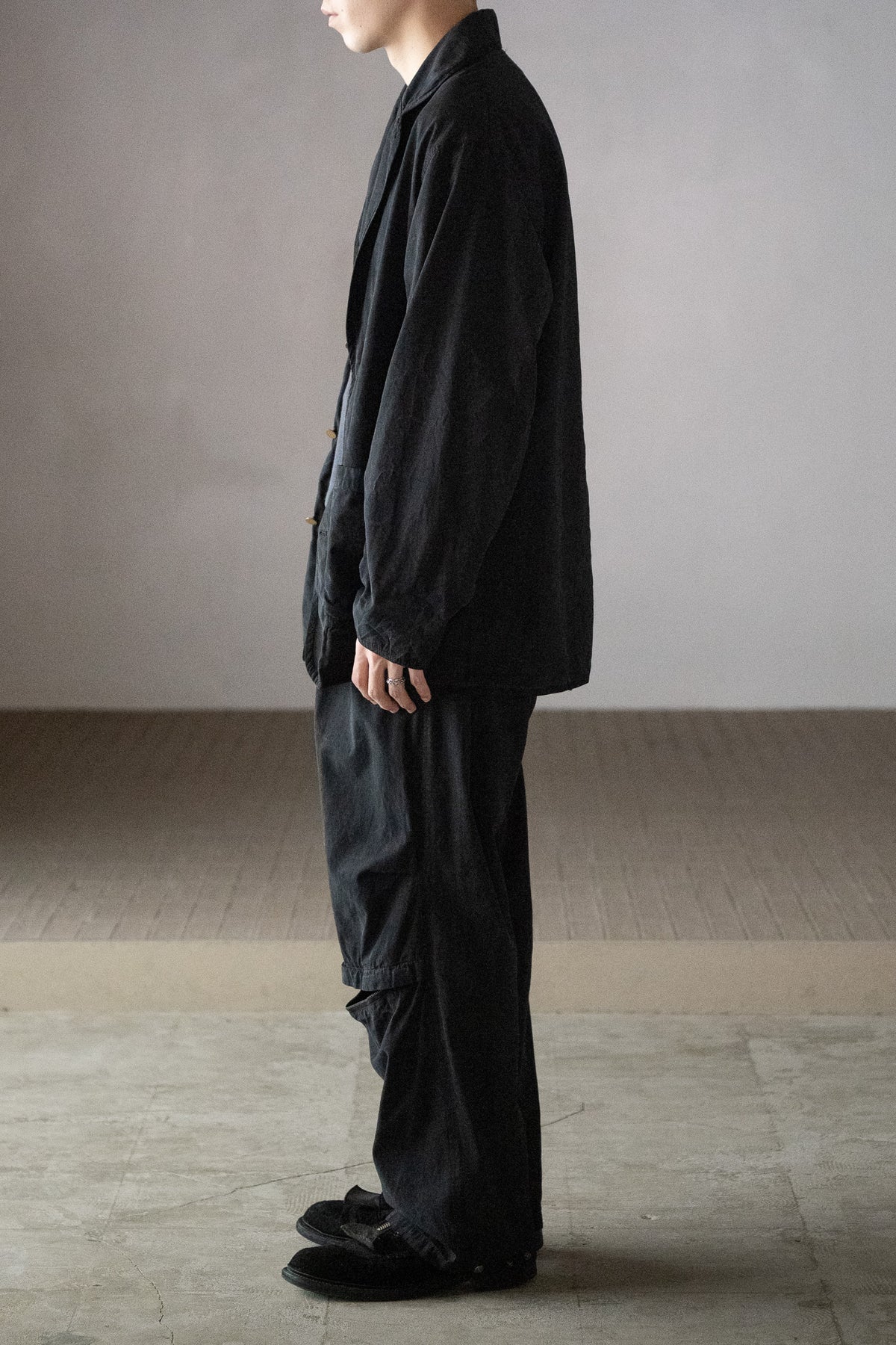 barbell object / piping jkt -BLACK