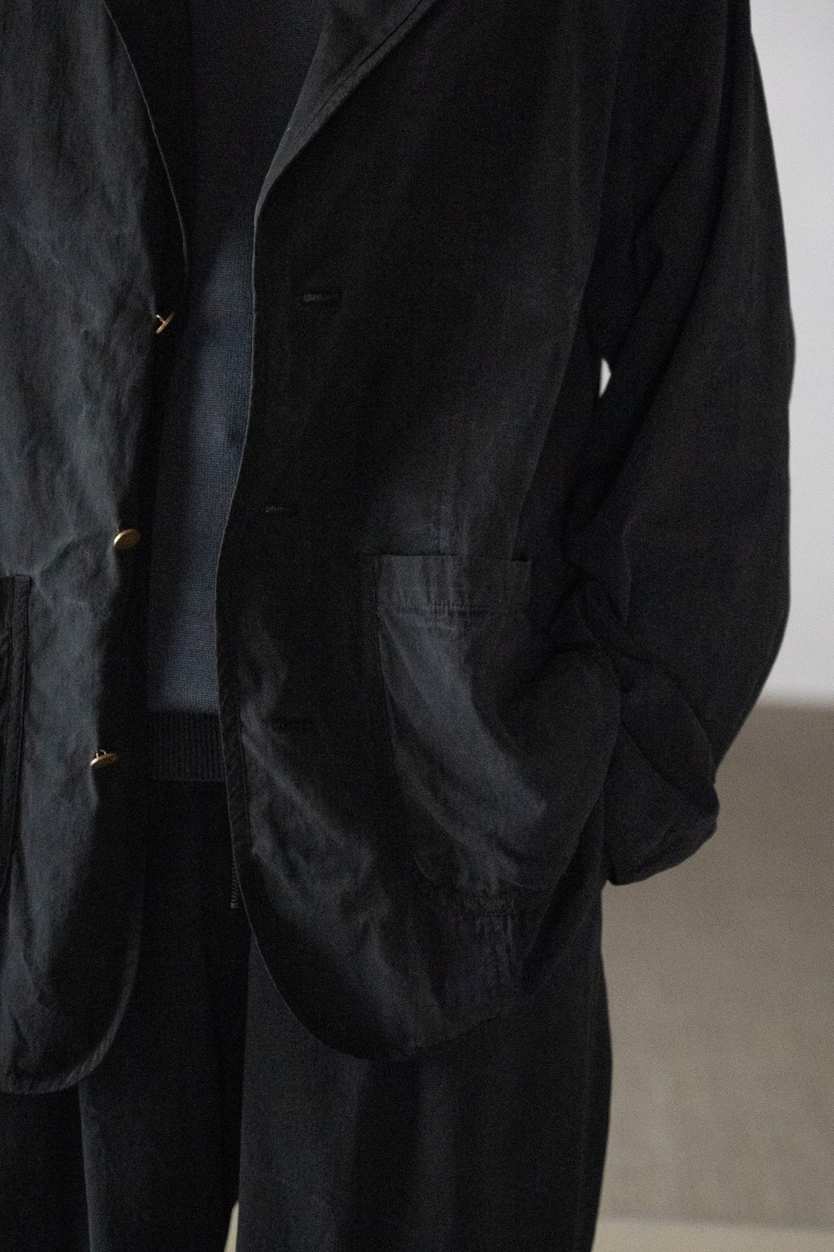 barbell object / piping jkt -BLACK
