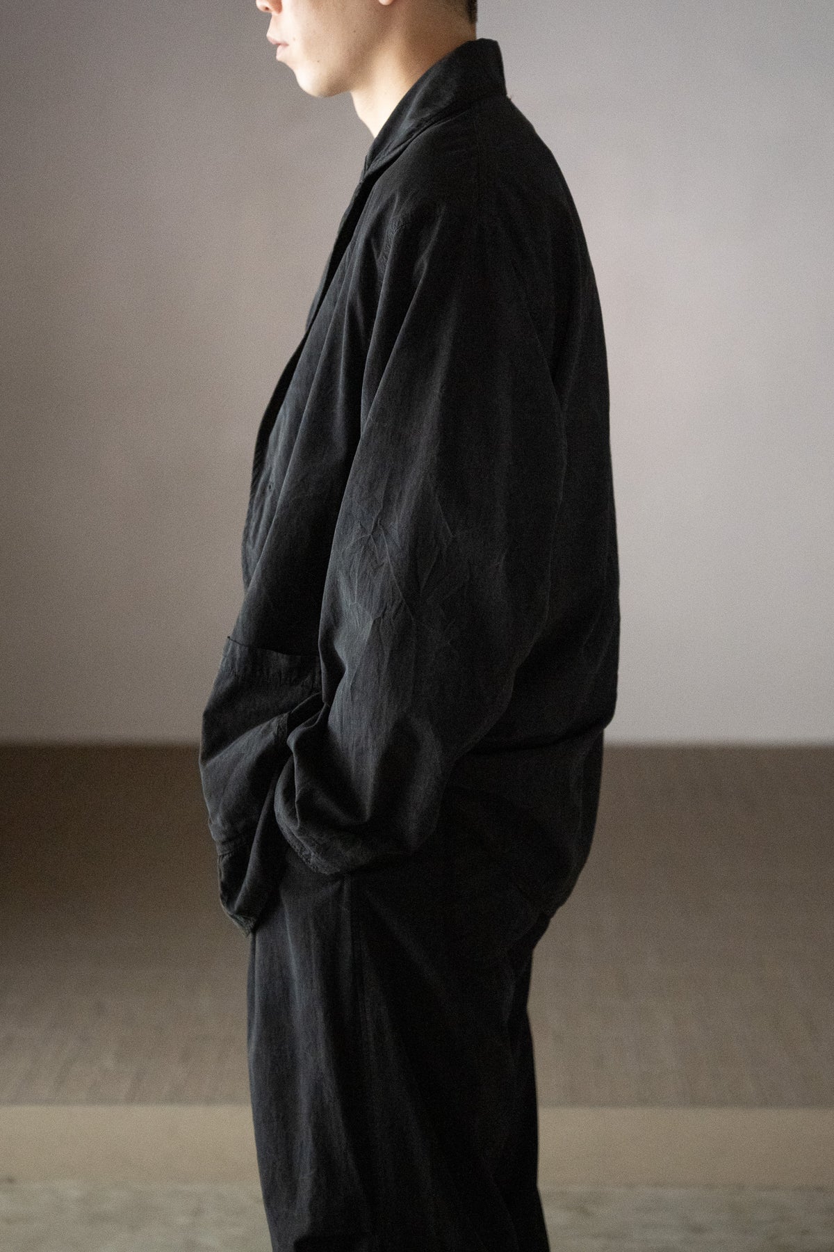 barbell object / piping jkt -BLACK