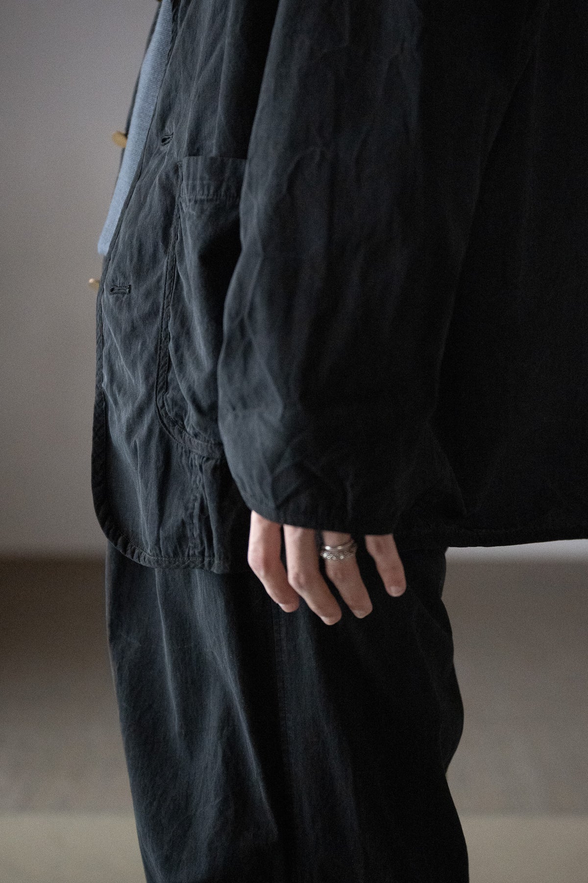 barbell object / piping jkt -BLACK