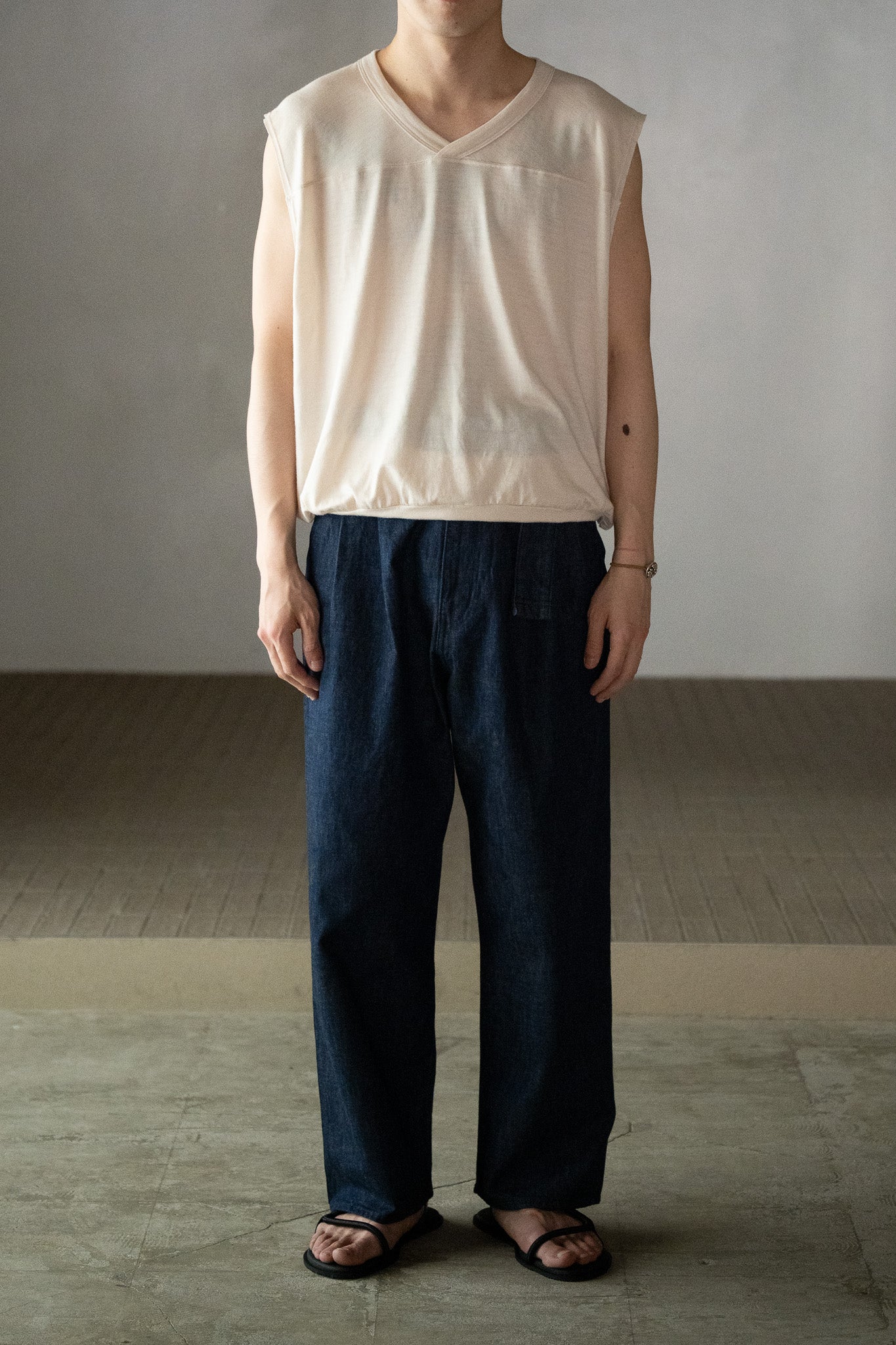 barbell object / denim pt -INDIGO