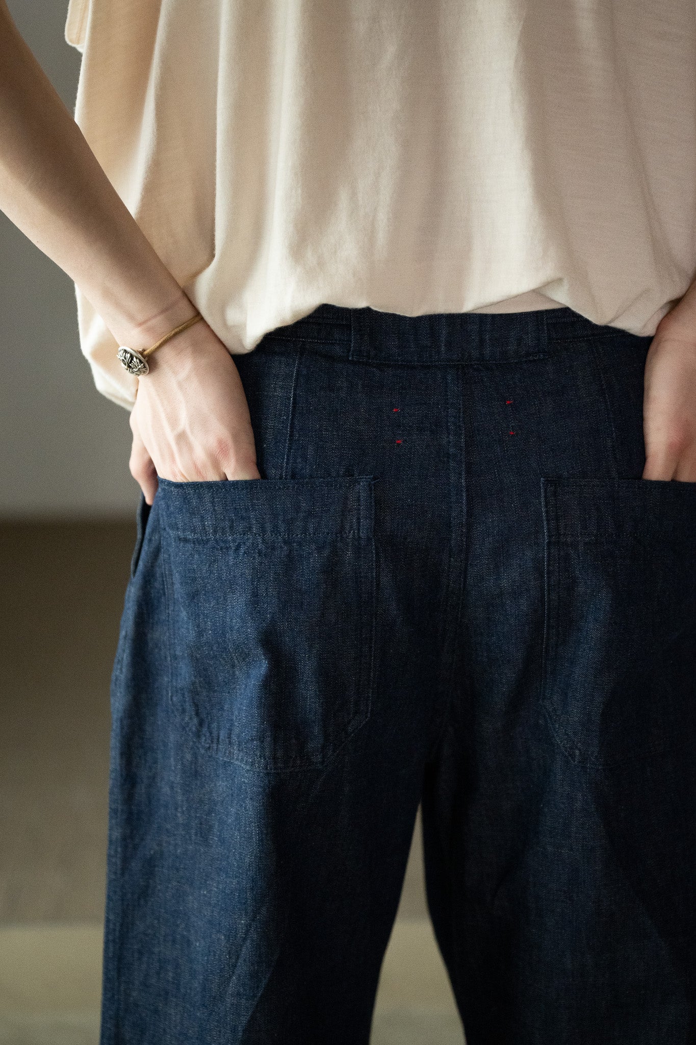 barbell object / denim pt -INDIGO