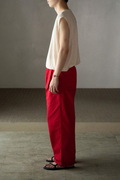 barbell object / denim pt -RED