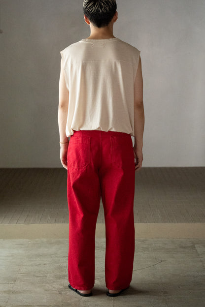 barbell object / denim pt -RED