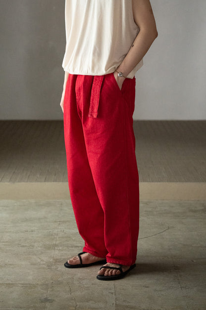 barbell object / denim pt -RED