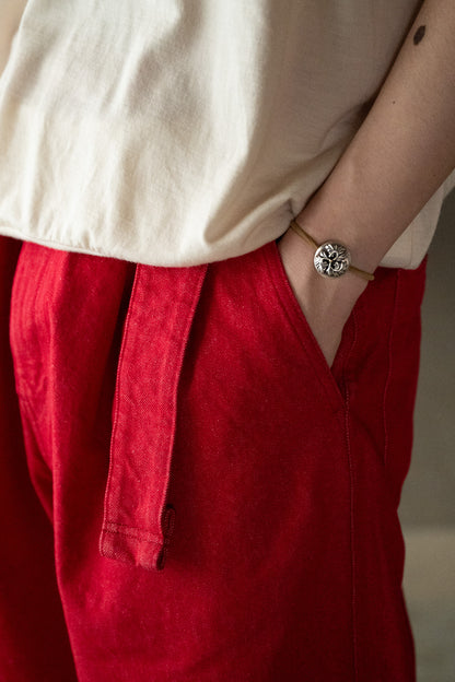 barbell object / denim pt -RED