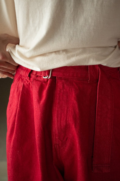barbell object / denim pt -RED