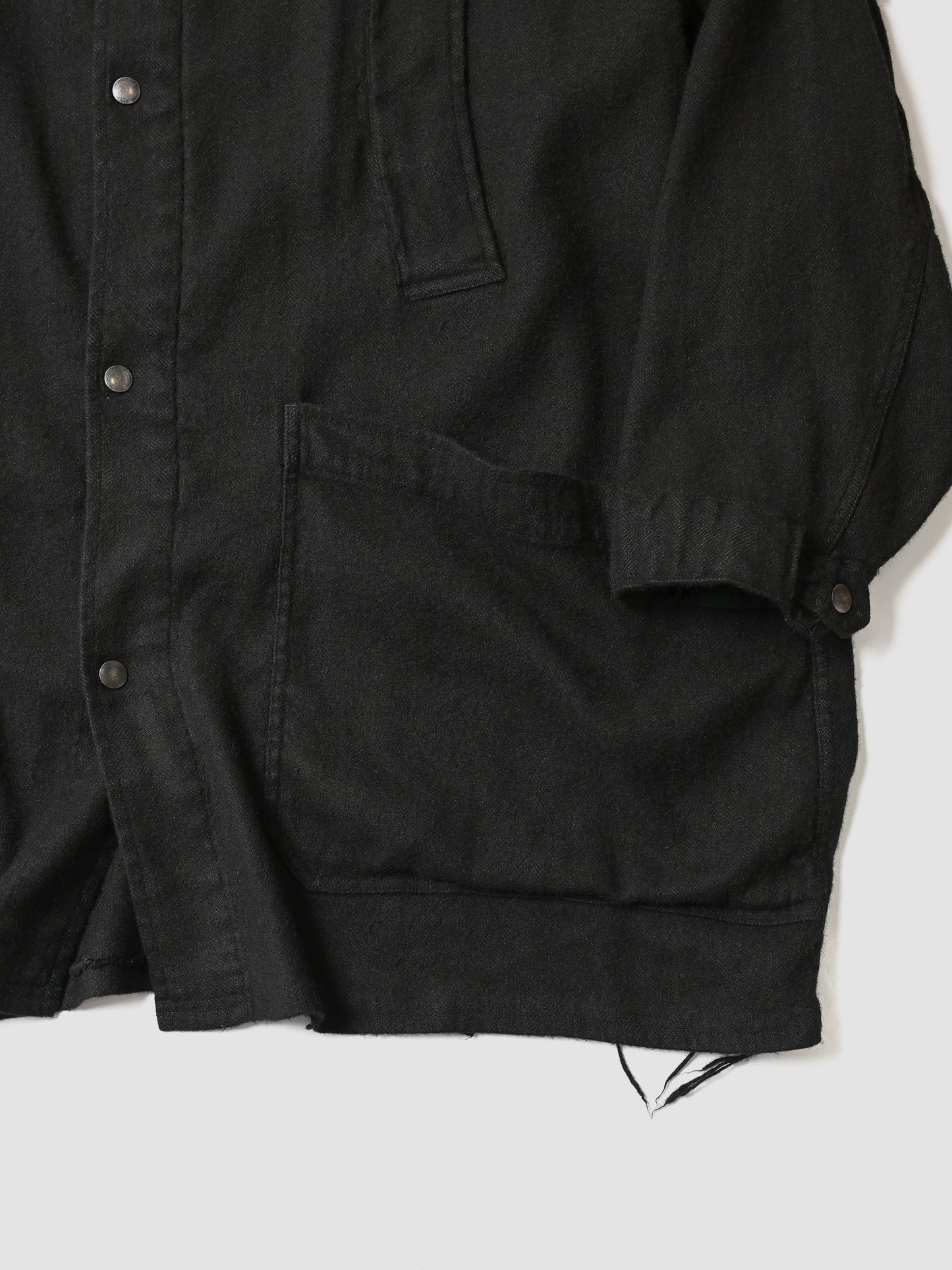 barbell object / flower fl coat -BLACK