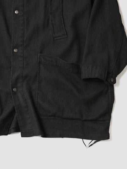 barbell object / flower fl coat -BLACK