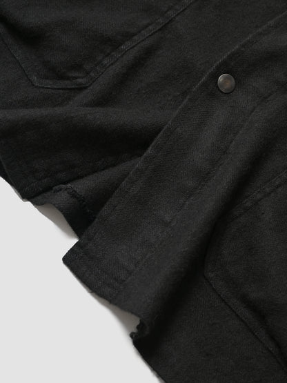 barbell object / flower fl coat -BLACK