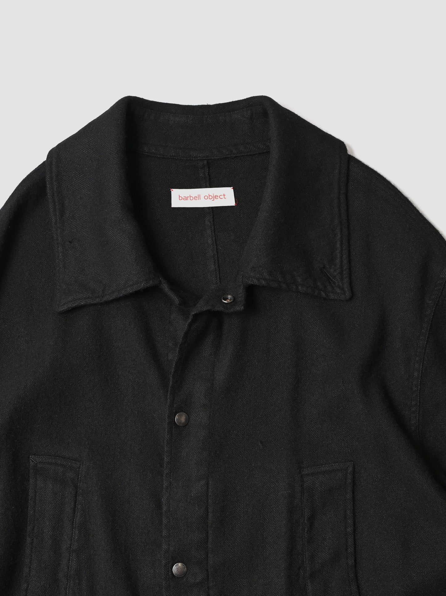 barbell object / flower fl coat -BLACK