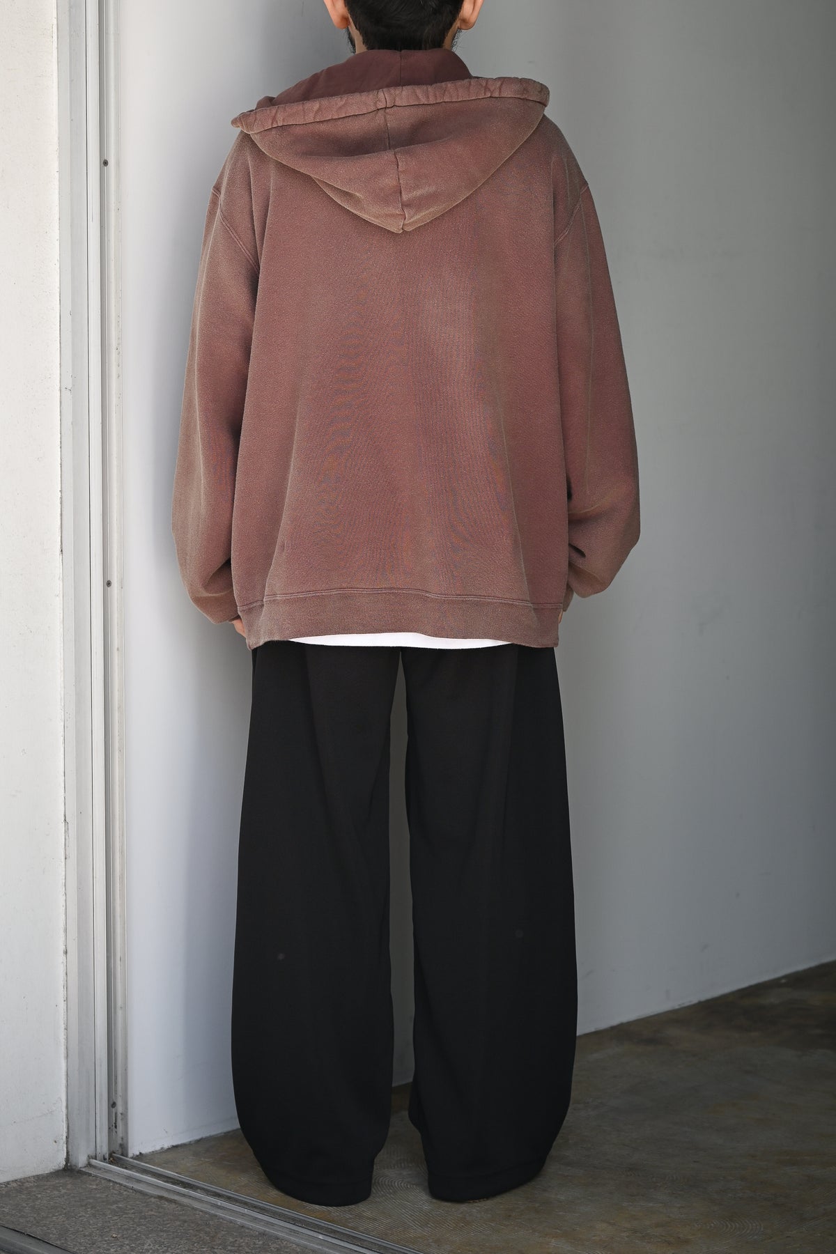 ANCELLM / FLEECE-LINED SWEAT HOODIE -P.BEIGE