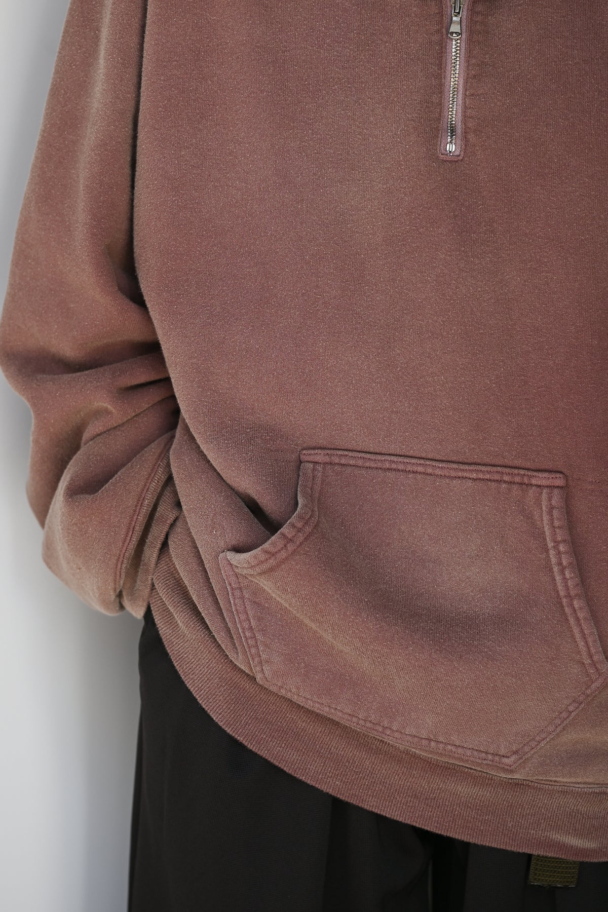 ANCELLM / FLEECE-LINED SWEAT HOODIE -P.BEIGE