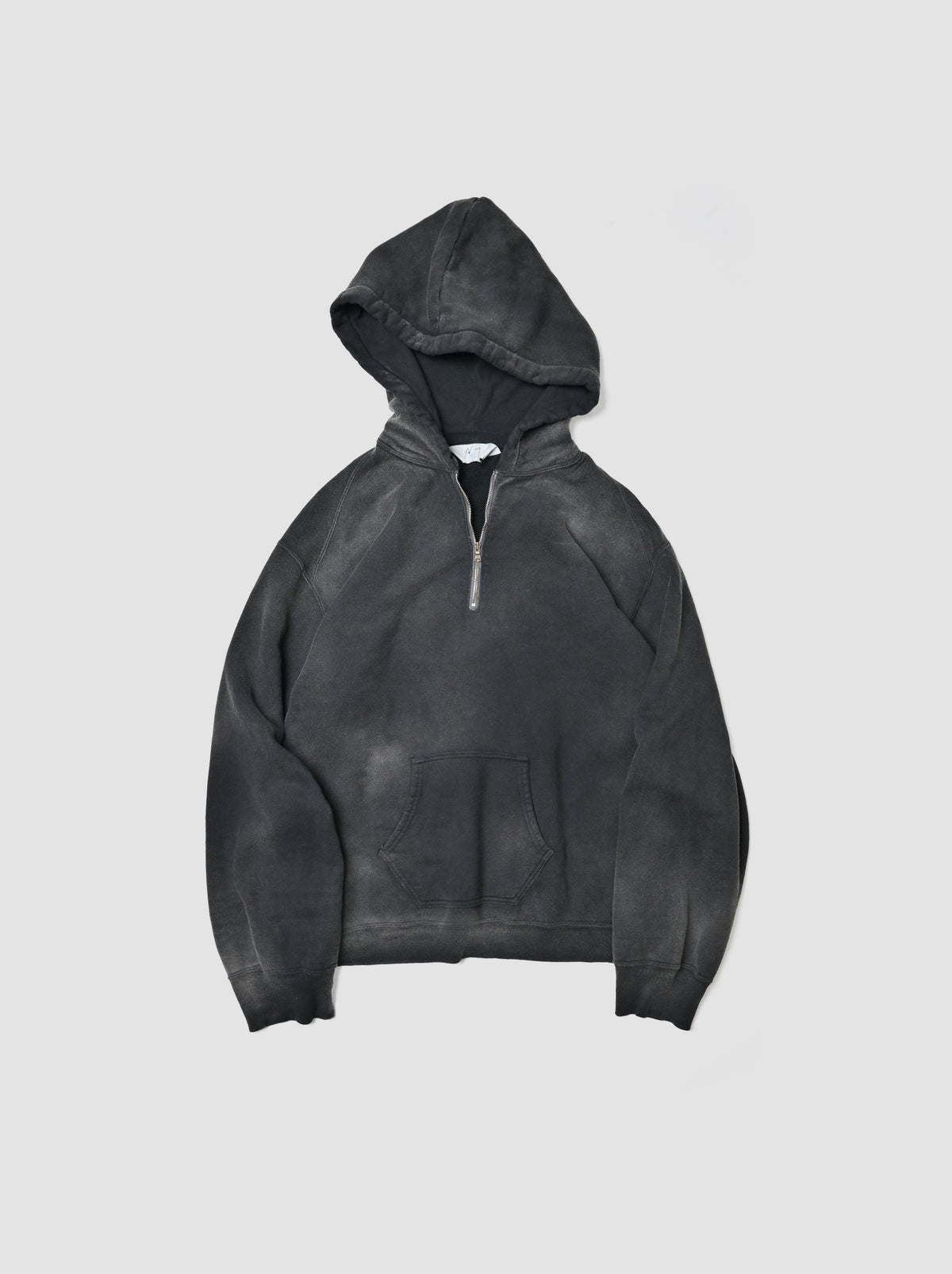 ANCELLM / FLEECE-LINED SWEAT HOODIE -BLACK