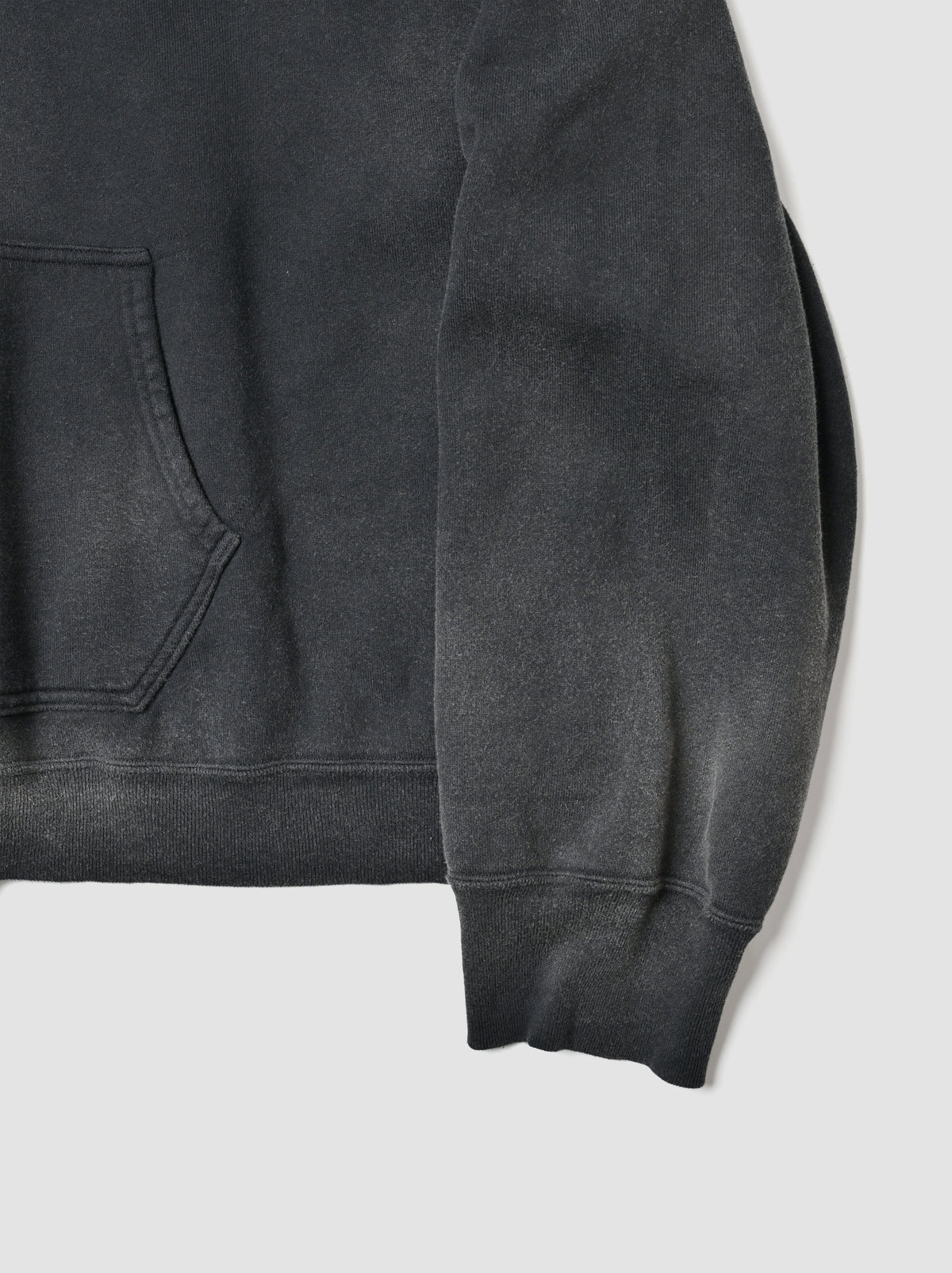 ANCELLM / FLEECE-LINED SWEAT HOODIE -BLACK