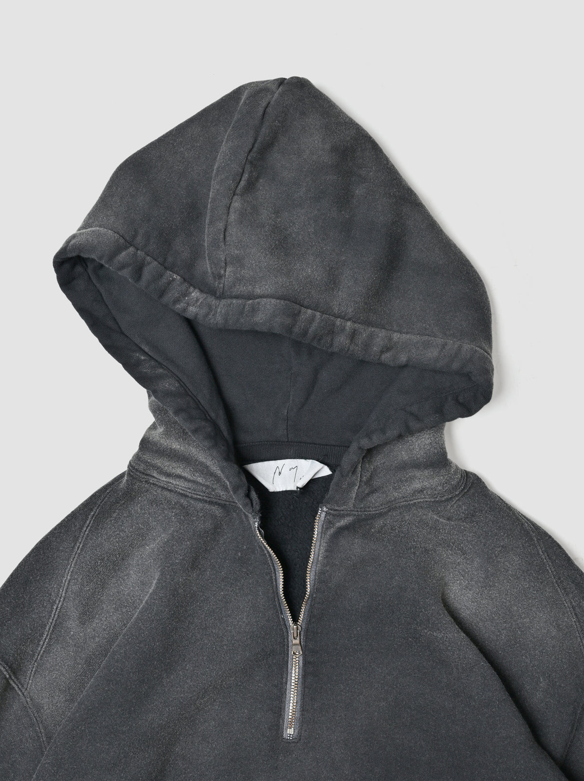 ANCELLM / FLEECE-LINED SWEAT HOODIE -BLACK