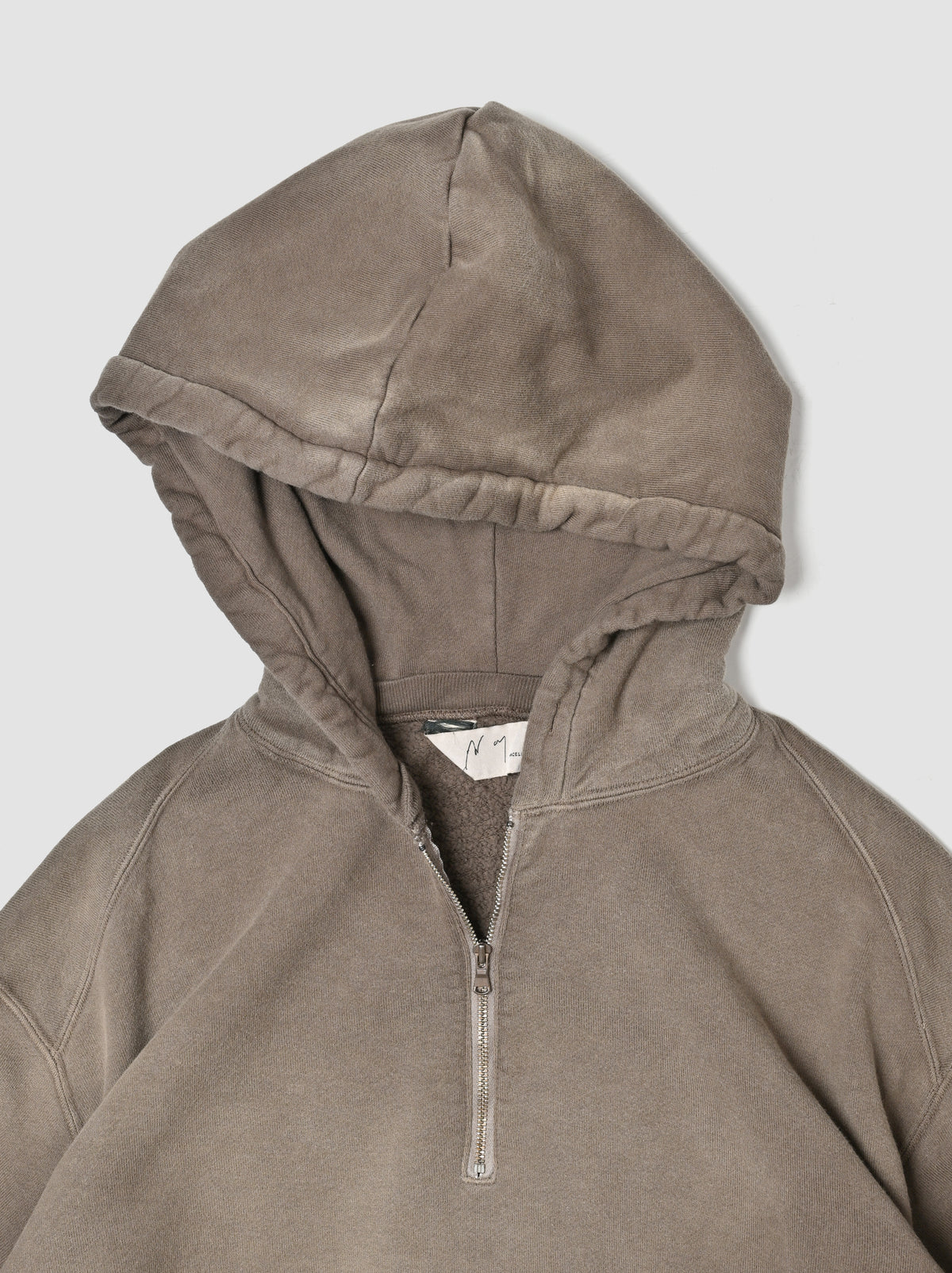 ANCELLM / FLEECE-LINED SWEAT HOODIE -MARRON