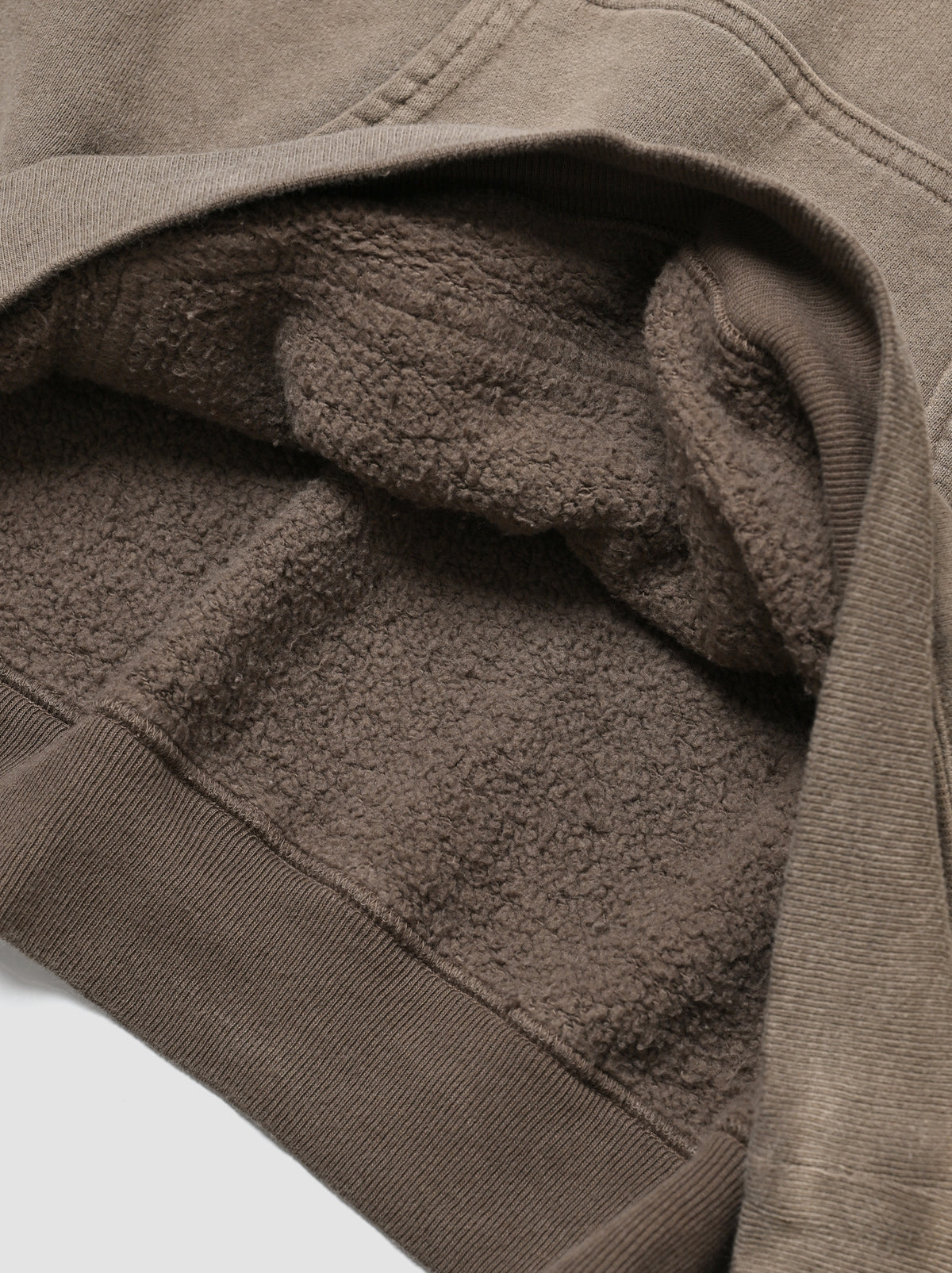 ANCELLM / FLEECE-LINED SWEAT HOODIE -MARRON
