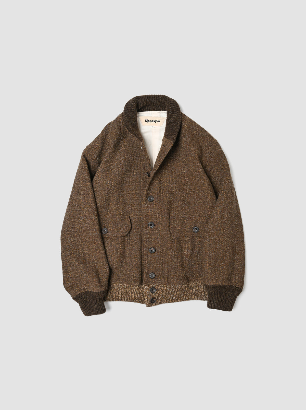 Slopeslow / C.C.C. Tweed Jacket -BROWN