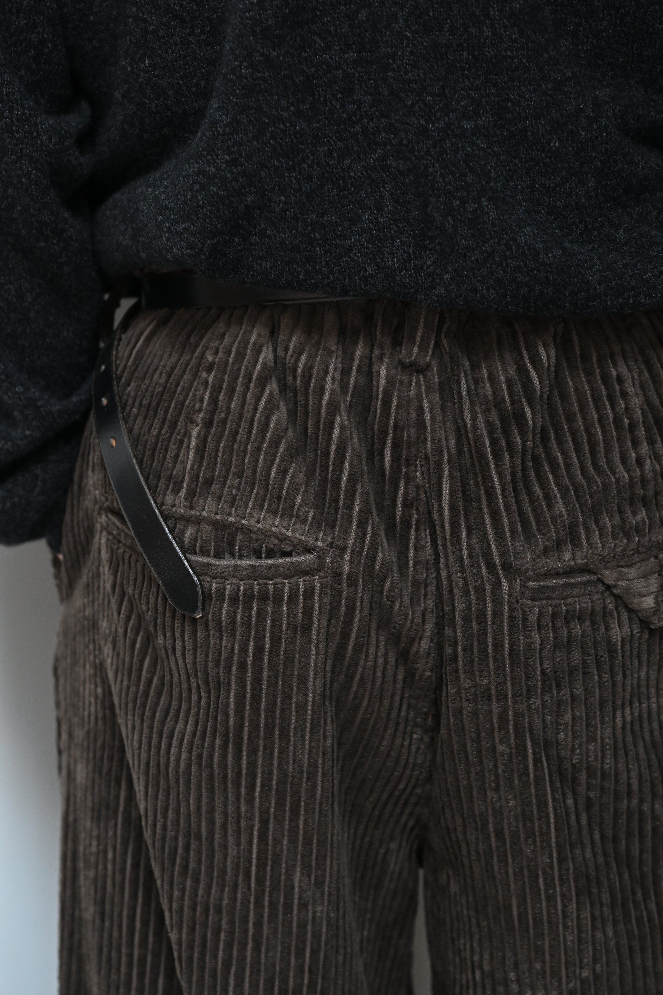 ANCELLM / CORDUROY WIDE SLACKS -BROWN