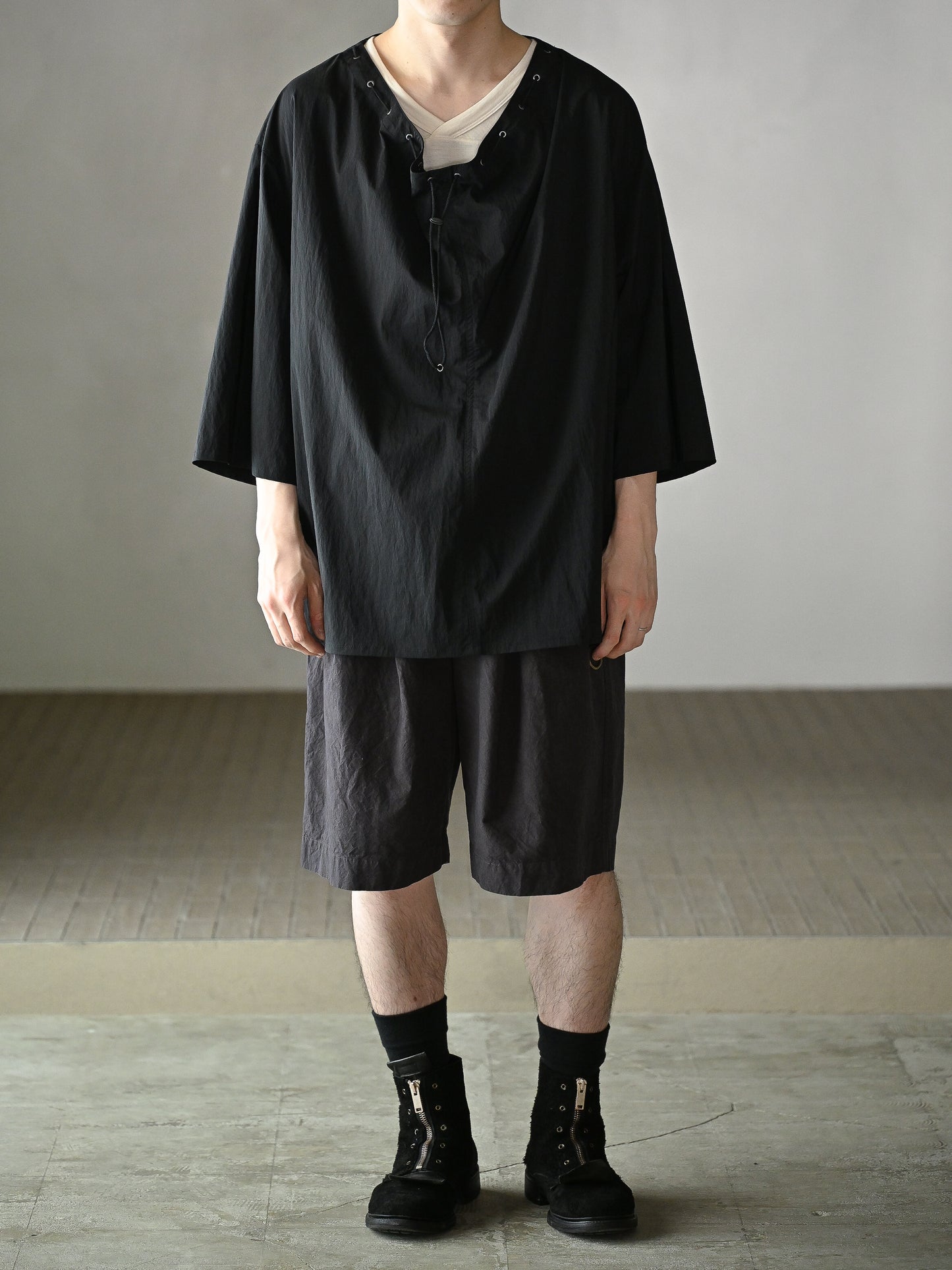 barbell object / smock ts -BLACK